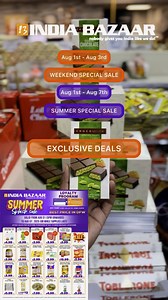 3.1K views · 75 reactions |  Big savings, fresh picks & festive feels only at India Bazaar this week! From groceries to Rakhi specials – shop in-store and stock up before it’s gone!#IndiaBazaar #WeekendSpecials #SummerSplashSale #DFWDeals #RakhiShopping #DesiGroceries #DallasDesi #BestInDFW #ShopSmartSaveBig | India Bazaar | Facebook