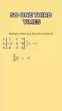 (1/3)R₁➡️R₁ | Scaling Rows in a Matrix