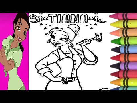 Disney Princess Tiana Coloring Book page/How To Color Disney Princess Tiana Step by step