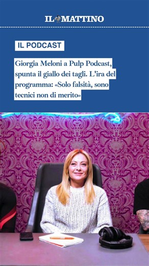 Giorgia Meloni a Pulp Podcast, spunta il giallo dei tagli. L'ira del programma: «Solo falsità»