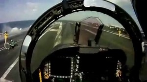 F-18 Cockpit view takeoff