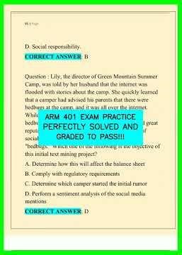 ARM 401 EXAM PRACTICE PERFECTLY SOLVED AND GRADED TO PASS!!! video
