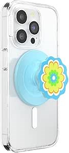 PopSockets Phone Grip for MagSafe, Magnetic Holder- Molded Flower Blue