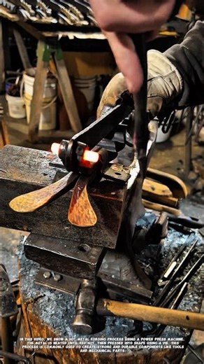 Hot Metal Forging Process with Power Press | Satisfying Industrial Forming.