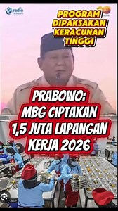 3K views · 13 reactions | Prabowo: MBG Ciptakan 1,5 Juta Lapangan...
