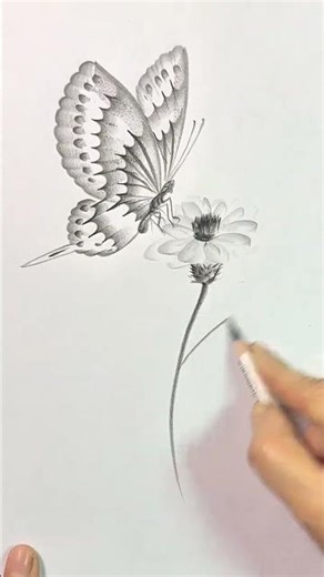 Butterfly Love Flower Drawing Tutorial | Beginner's Guide to Drawing Butterfly Love Flowers #Shorts