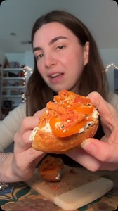 The 2020 viral bell pepper/jalapeno, takis & cream cheese trend but actually on a bagel lol | mcKenna is eating