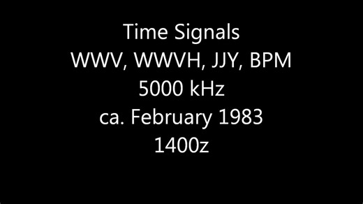 [搬运]1983年四个短波授时台的信号 WWV, WWVH, JJY, BPM