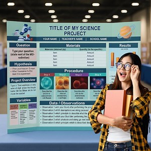 Science Fair Poster Template: Editable STEM Trifold Display (PPTX Digital Download 48x36 Inches) - Etsy