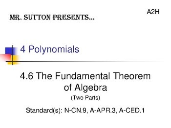 The Fundamental Theorem of Algebra