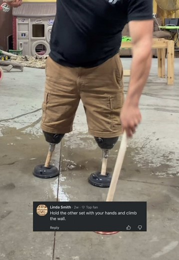 I can’t believe it worked 🤣🤣😳🪠 #limblossboss #dreamteamprosthetics #myleglesslife