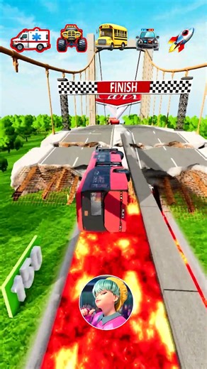 "Battle of the KPOP Demon Hunters Cars with the Emoji Challenge ✈️🛵🚤 #beamngdrive #kpopdemonhunter