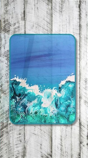 🌊 Creating Ocean Waves with Fluid Art Magic! #dutchpour #shorts