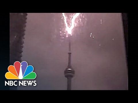 Watch: Video shows lightning apparently striking Toronto's CN Tower