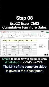 Step 08: Exp22 Excel Ch02 Cumulative Furniture Sales | Exp22_Excel_Ch02_Cumulative_Furniture_Sales