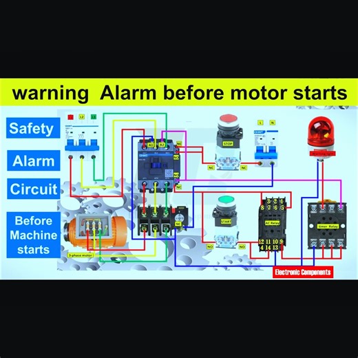 13K views · 159 reactions | Warning Alarm Circuit Before Starting the Motor / Motor Start Alarm Wiring Diagram #fblifestyle | 퐄퐥퐞퐜퐭퐫퐨퐧퐢퐜 퐂퐨퐦퐩퐨퐧퐞퐧퐭퐬 | Facebook