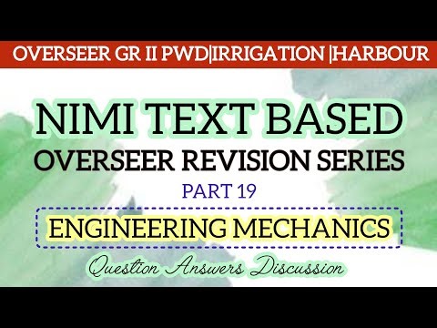 NIMI TEXT BASED QUESTION FOR OVERSEER EXAMS KERALA PSC II GRADE PWD IRRIGATION HARBOUR ENGINEERING