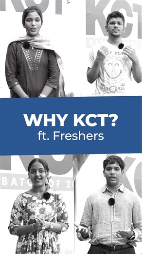 Welcome to the Kumaraguru Institutions family, Freshers! KCT Swagatham 2025 event captured the vibrant energy and excitement of our newest undergraduates. Hear directly from our incoming students about why they chose Kumaraguru College of Technology for their undergraduate studies. Many expressed their excitement to be part of the renowned KCT ecosystem, citing our reputation as a leading engineering institution dedicated to student placement and offering diverse learning opportunities. From cut
