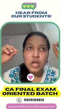 CA Final Student Feedback | Rakesh Sir Audit Class Review Exam-Oriented Batch"