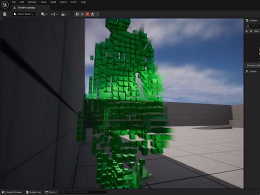 Unreal Engine 5 如何使用 Niagara 创建像素化骨架网格体
