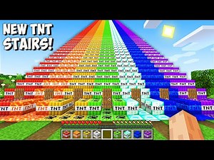 I found THE LONGEST TNT STAIRS in Minecraft! NEW TALLEST TNT STAIRS!