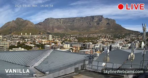 【LIVE】 Live Cam Table Mountain - Cape Town | SkylineWebcams