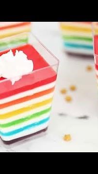 Rainbow Jello Cups