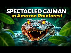 The Spectacled Caiman in the amazon rainforest