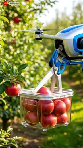 Next-Gen Apples Harvesting by Drone | Smart Farming Technology | Farm 1M 🚁🌱#appleharvest #shorts