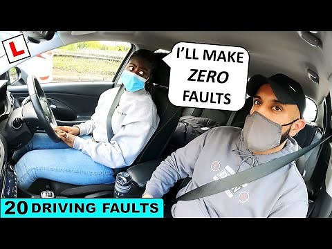 Confident Learner Driver Almost Crashes On Driving Test