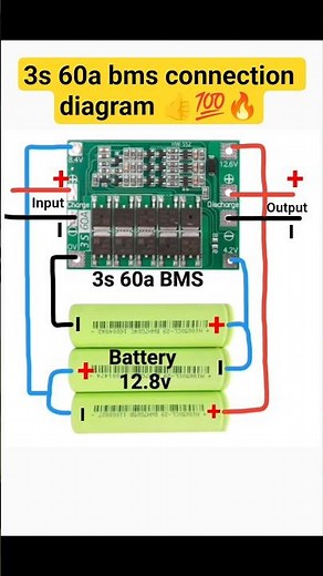 3s 60a BMS connection diagram👍💯.#battery