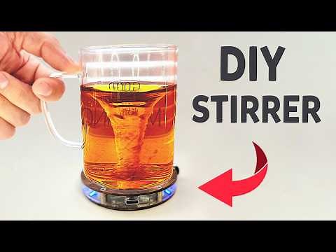 DIY Self Stirring Coffee Device - How to make a tiny portable magnetic stirrer Works with Any Cup