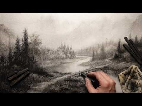 Charcoal Drawing Tutorial for Beginners | How to Draw Landscapes Step by Step