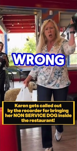 Karen got upset and freaked out on a customer after he accused her of having a fake service🐕‍🦺‼️