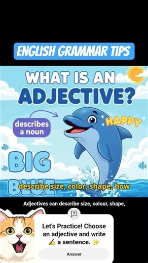 Adjectives: Useful Grammar Tips 📖 ESOL (A2-B1) Level #channelling2learn #learnenglish #esoleducation