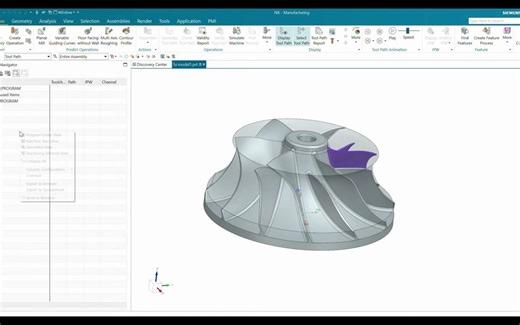 Siemens NX CAM - 5 轴铣削叶轮机床仿真