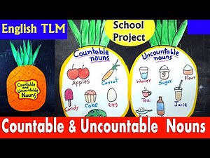 Countable and uncountable noun Chart |project for primary school | English grammar | Noun chart