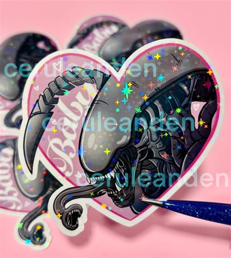 Alien Sticker || Waterproof and Holographic Vinyl - Etsy