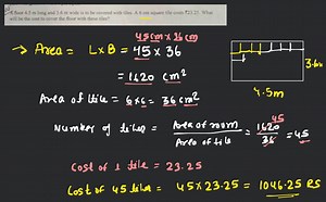 A floor 4.5 \mathrm{m} long and 3.6 \mathrm{m} wide is to be co... | Filo