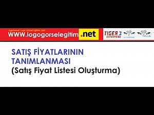 Logo Satış Fiyatlarının Tanımlanması ( Satış Fiyat Listesi Oluşturma)
