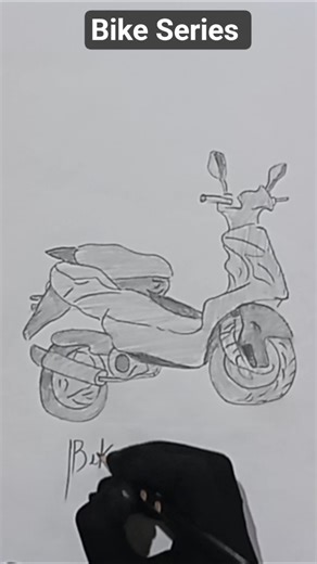 Easy Bike Drawing | Scooter Sketch | Pencil Art #shorts