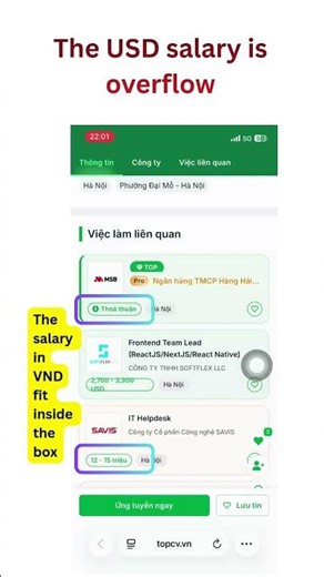 text overflow the box #topcv #mobile #smartphone