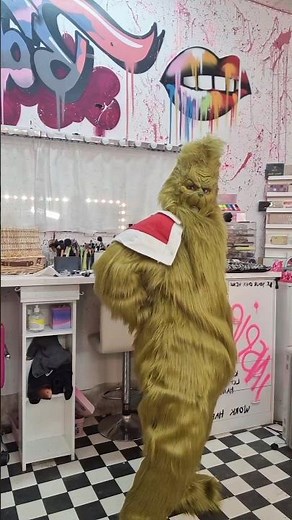 the onesie is just too sexy. grinch 4 piece set. onesie , boots covers, pullover mask and gloves