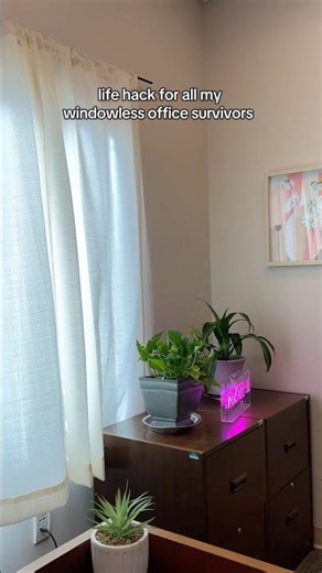 How I made a Fake window for my windowless office 👀 #corporatebaddie #officedecor