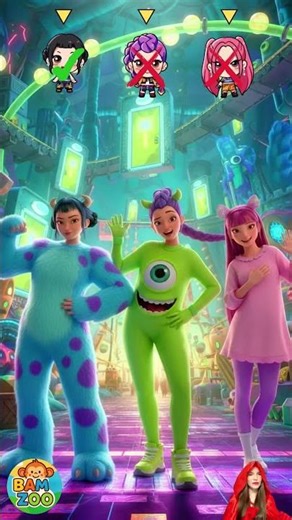 Huntrix Zoey, Rumi y Mira en el mundo de Monsters Inc. #kpopdemonhunters #huntrix #zoey #rumi