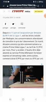 Amazon lance Prime Video Ligue 1 à 12,99 € par mois pour ses abonnés, en plus de l'abonnement Prime