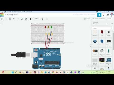 Semaforo inteligente en Tinkercad usando Visualino.