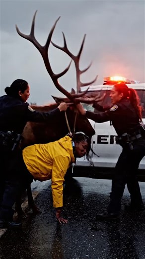 Next5 | Wild Elk Attacks Person, Police Intervene! 🚨🦌Dramatic footage shows a massive elk aggressively pinning a person against a police car, while... | Instagram
