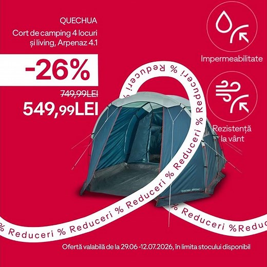 Camping Tent with Living Area (26% Off) | Waterproof and Wind-Resistant