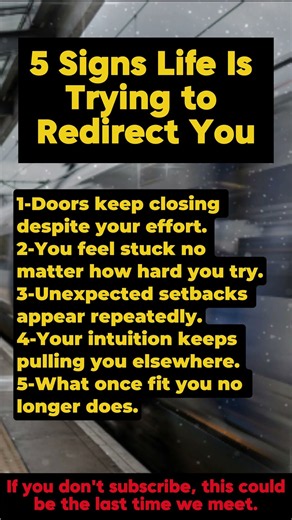 5 Signs Life Is Trying to Redirect You #humanbehavior #millionairevibes #tarot #overcomeoverthinking